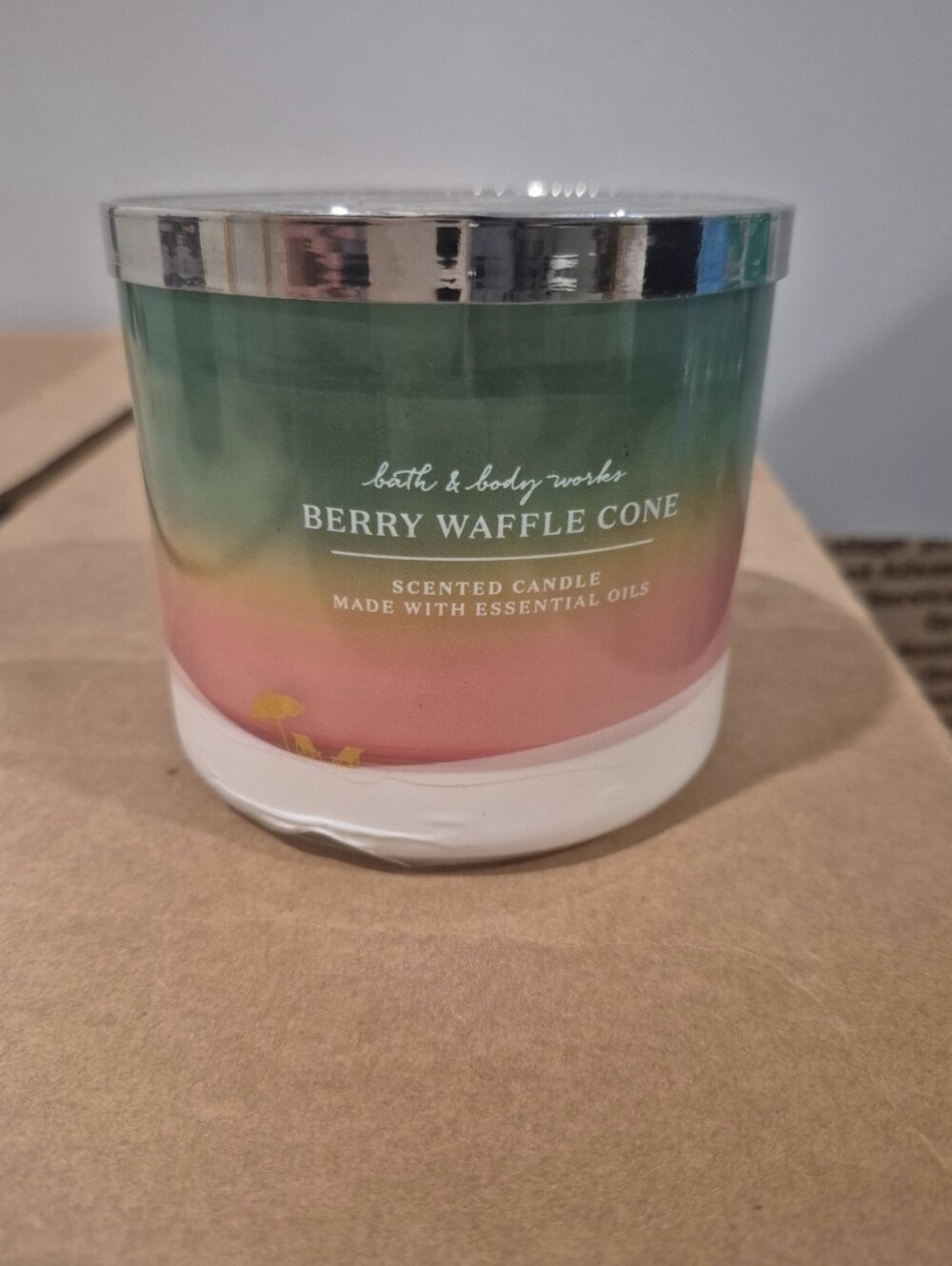 Bath and body works berry waffle cone candle